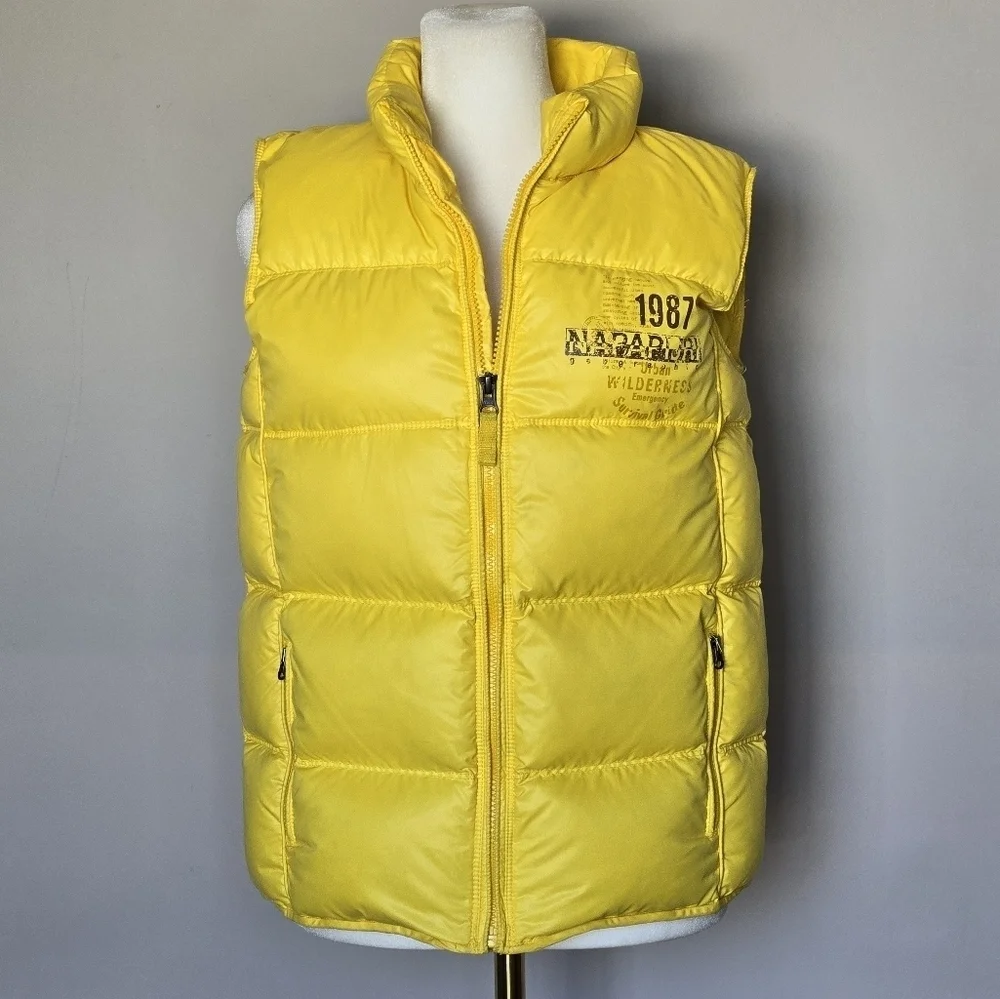 Urban Outfitters Napapijri Akke Butter Yellow Kids Quilted Puffer Duck Down Vest